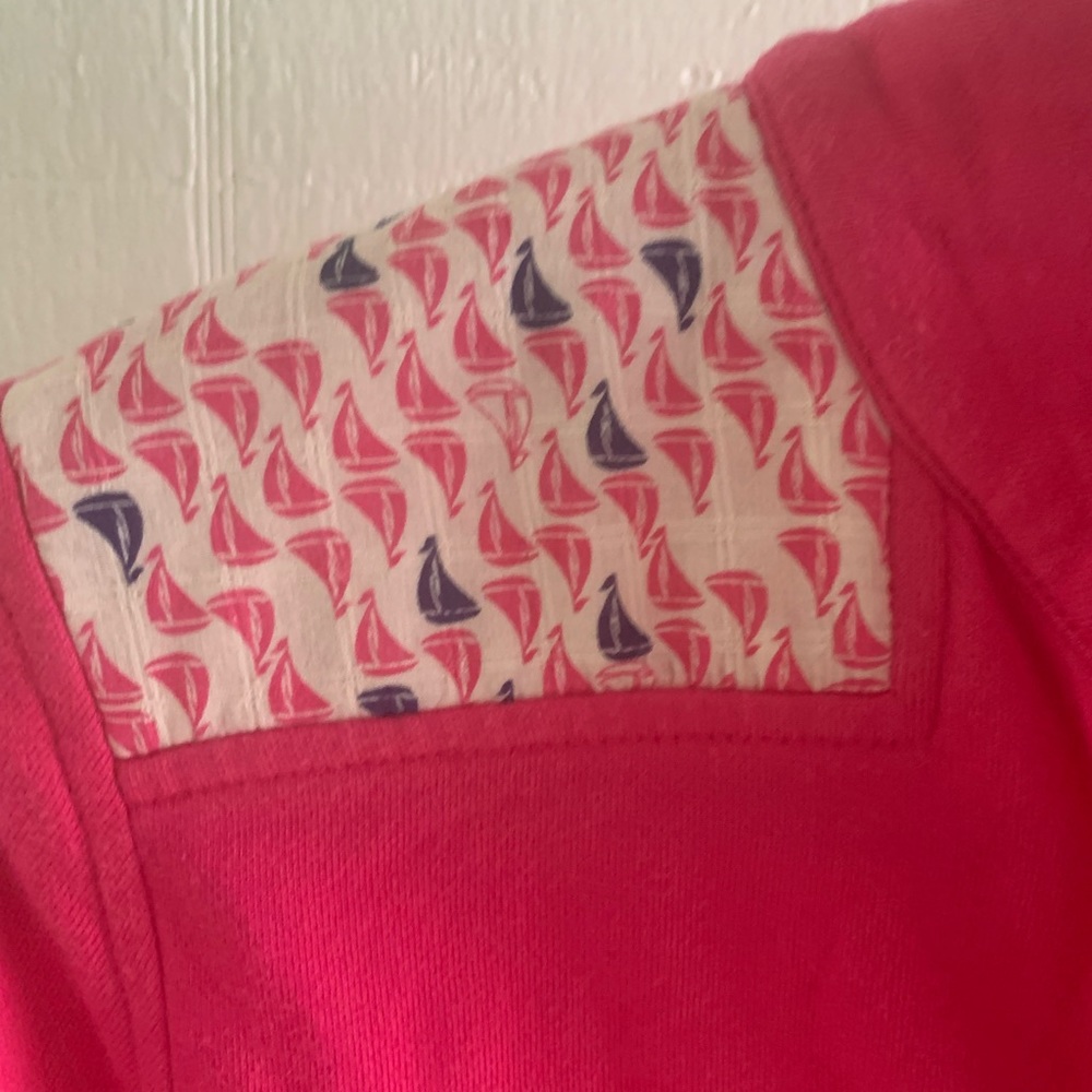 Vineyard Vines Women's Pink Quarter Zip 100% Cotton Pullover Size Small - Picture 5 of 10